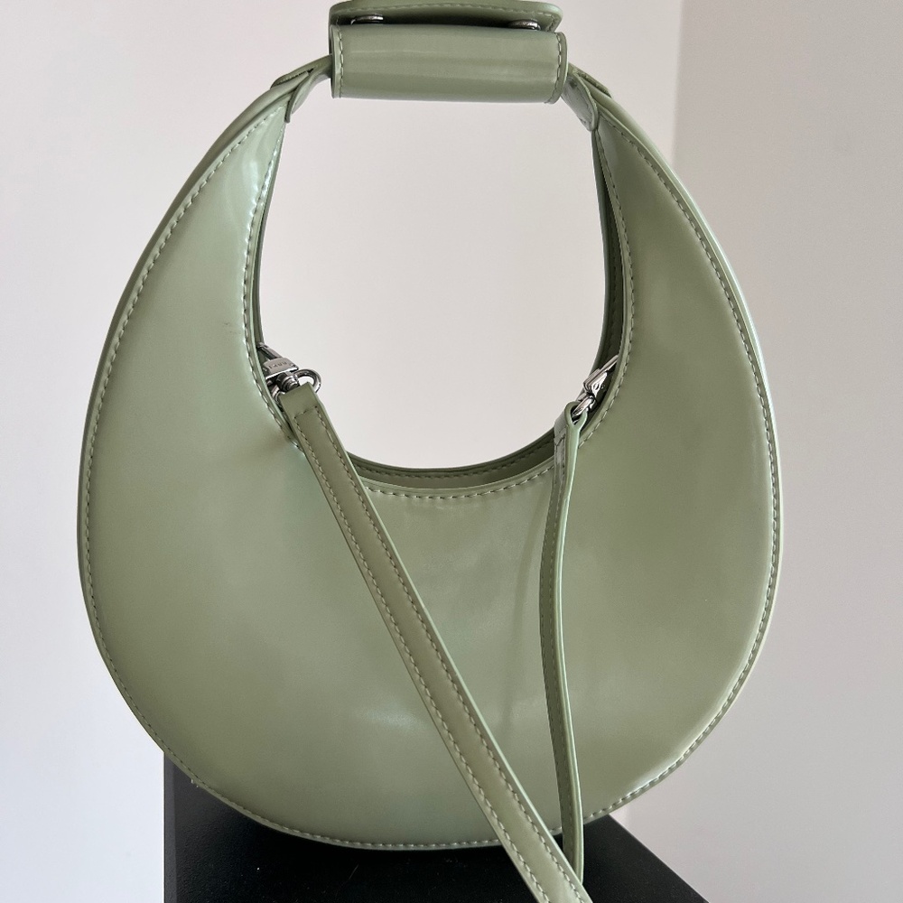 STAUD Pale Jade Mini Moon Bag